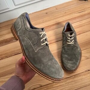 Ben Sherman Men Grey Green Suede Derby Oxford Shoes US 11 preppy academia career